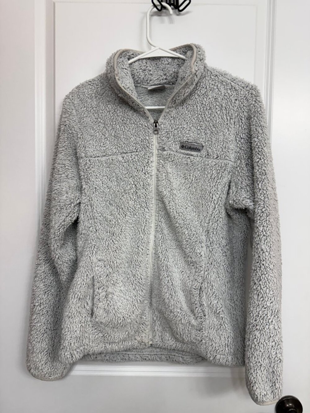 Columbia Gray High Pile Sherpa Fleece Full Zip Jacket Women’s S - Picture 3 of 6